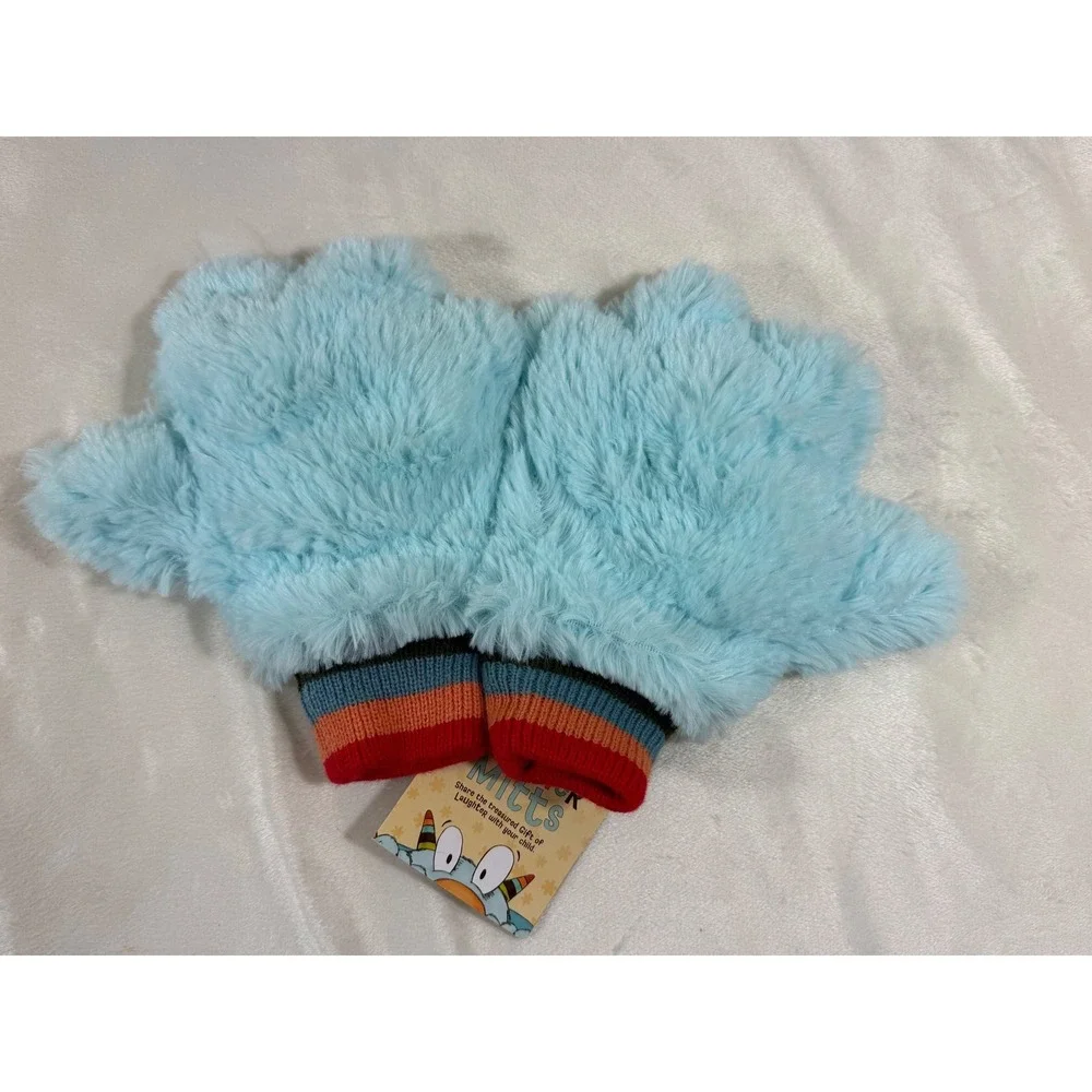 NWT Magical Tickle Monster Mitts Blue Monster Paw Gloves Kids Plush Gift